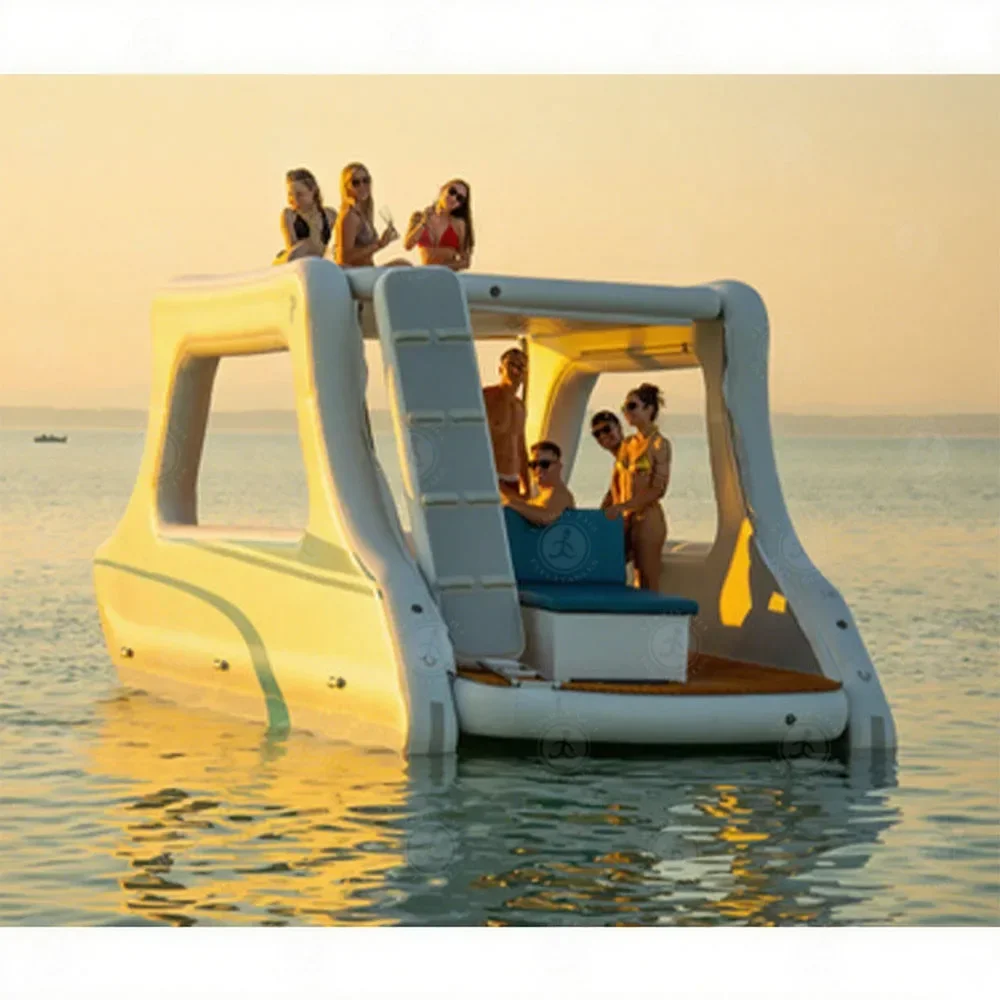 Newly Upgraded Large Szie 5-10 Person Inflatable Yacht Inflatable Electric Boat Non-slip Floor Floating Boat Fishing Boat Diving