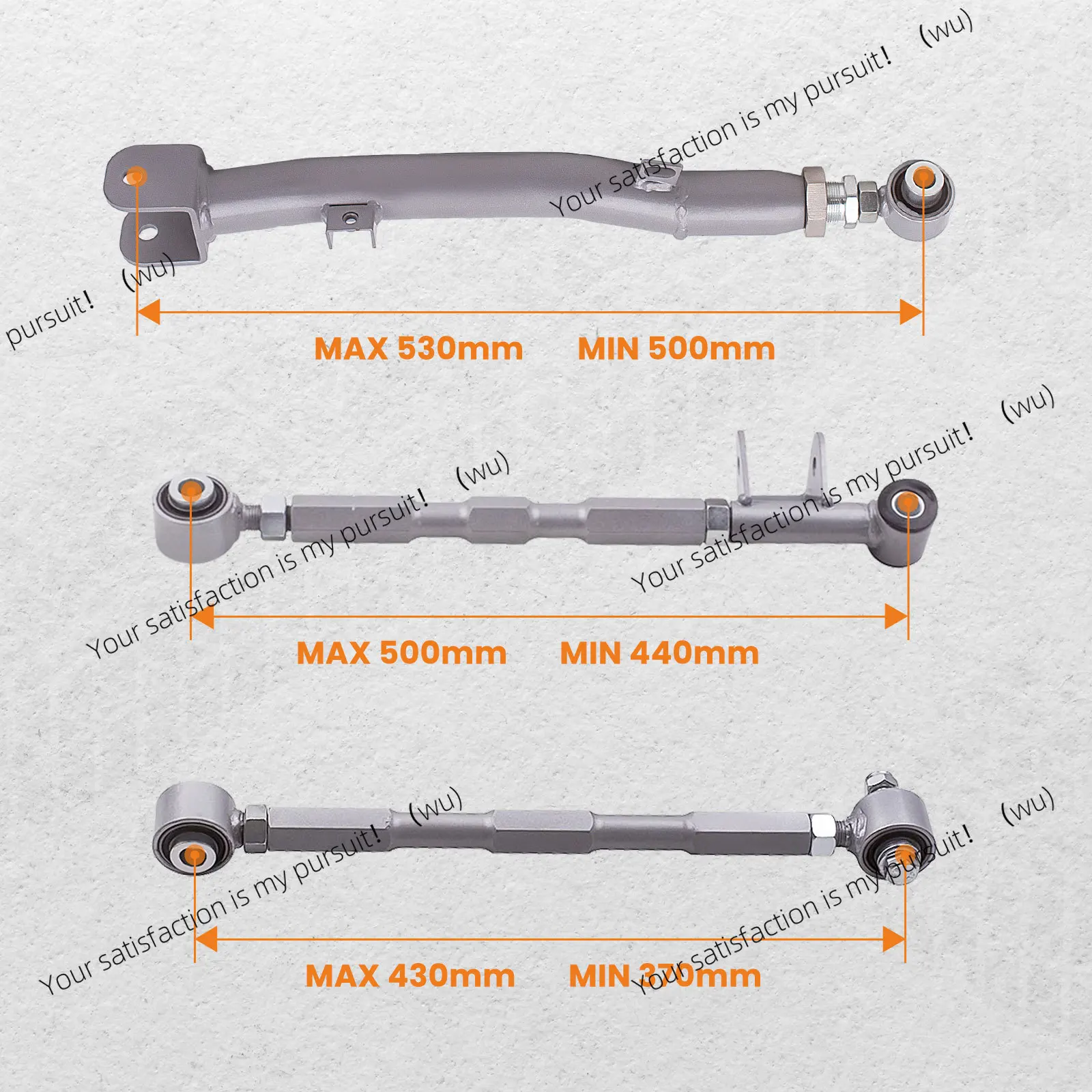 Rear Full Adjustable Lateral Link Traling Arm 6 Link Kit for Subaru Impreza WRX Rear Suspension Adjustable for  STi GDA 02-07