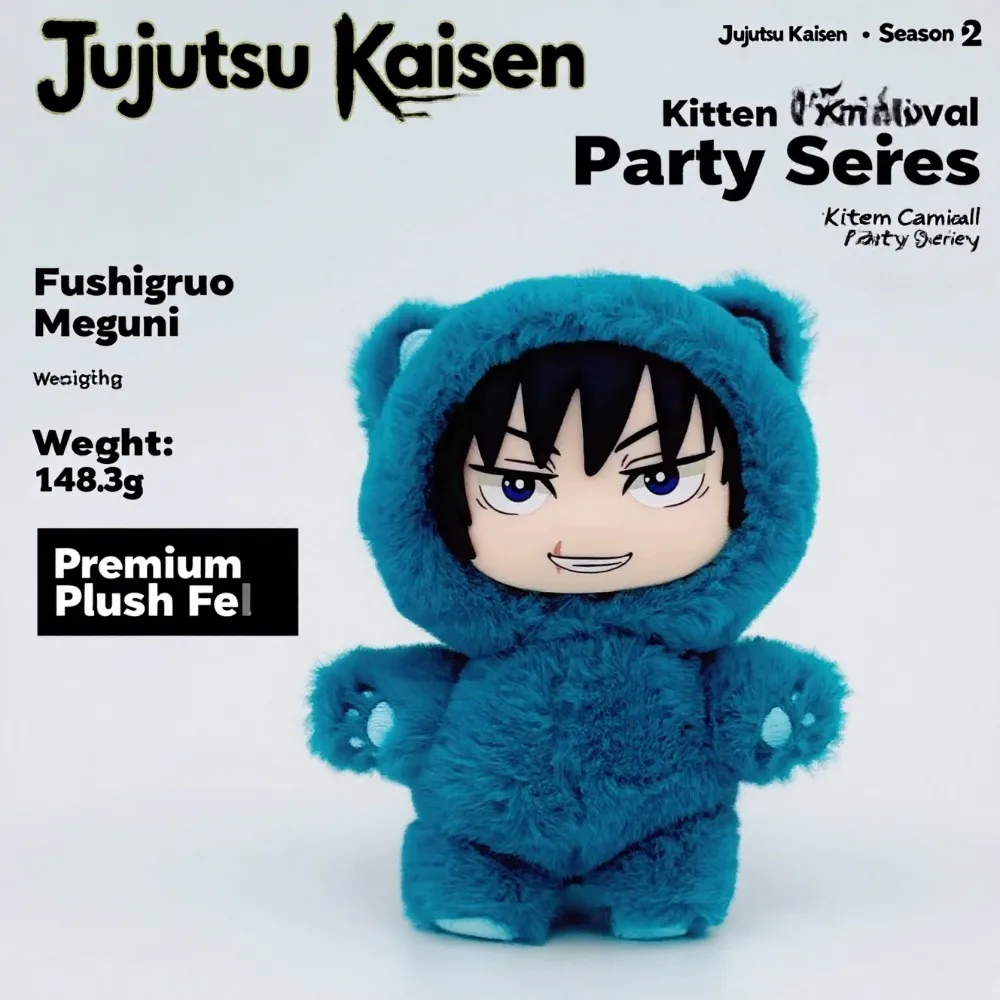 ตุ๊กตาหูแมวจากอนิเมะ Jujutsu Kaisen 2 แบบสุ่มลาย  ชุดบลายด์บ็อกซ์  ของตกแต่งห้องและของขวัญสำหรับเด็กจากญี่ปุ่น