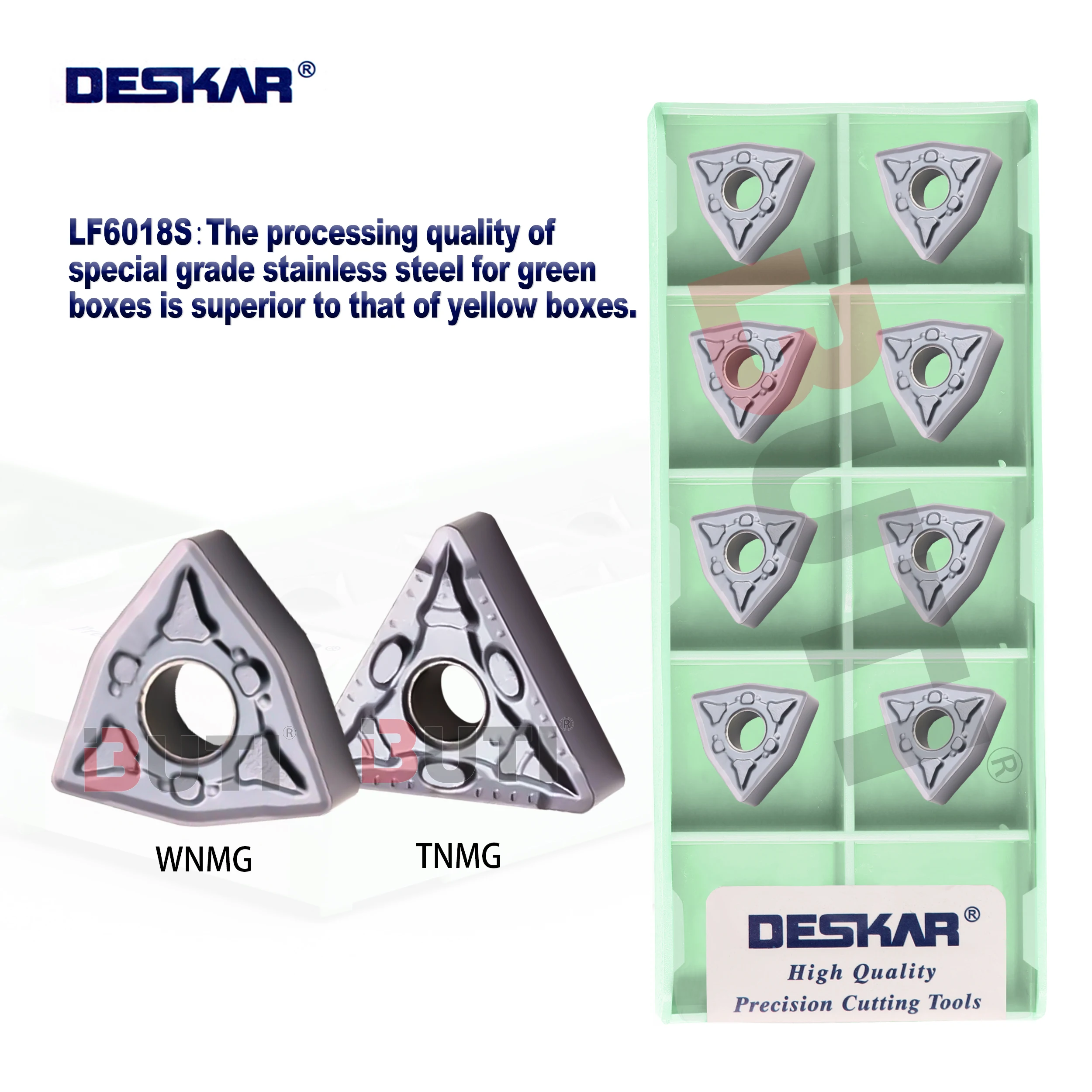 

DESKAR 100% Original External Turning Tool Turning Inserts TNMG160404 WNMG080404-CF LF6018S CNC Stainless Steel Turning Inserts