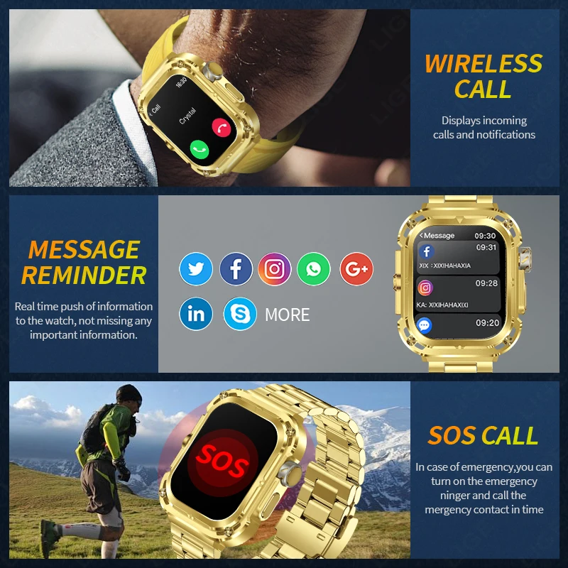 LIGE New GPS Tracker Smart Watch 460mAh Battery 2.1'' HD Screen NFC Compass Men Smartwatch Military Outdoor Sports Watches 2025