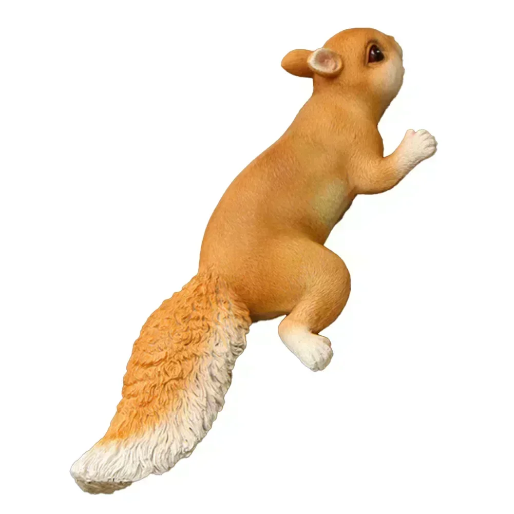 

For Garden For Outdoor Space Resin Ornament Squirrel Statue Color Orange Whimsical Outdoor Decor Adorable Animal