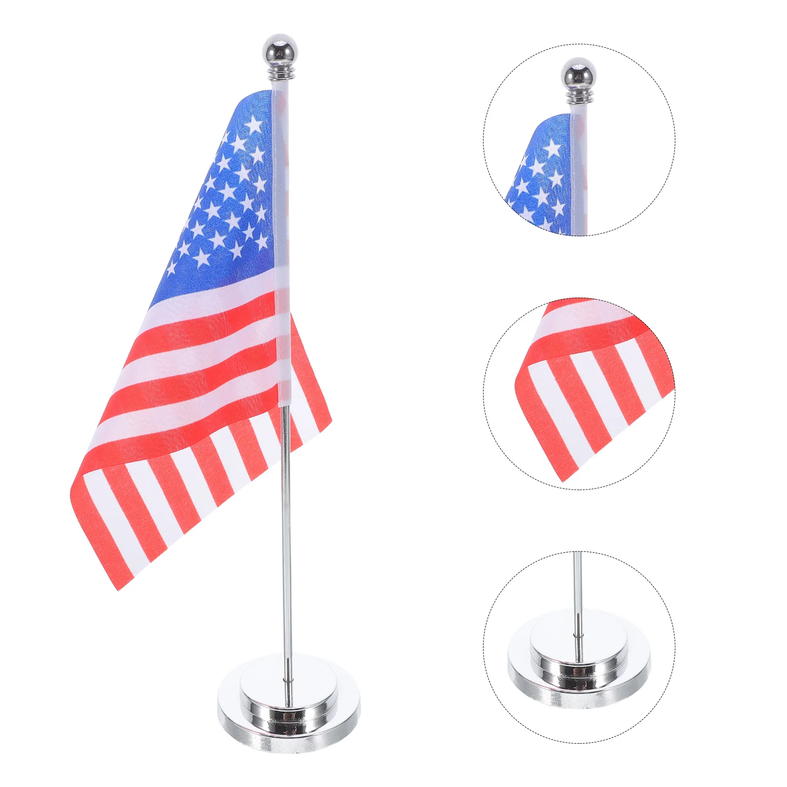 

American Desk Flag Mini Usa Table Flag Iron Stand Patriotic Desktop Decoration Stable Base for Office Home Decor