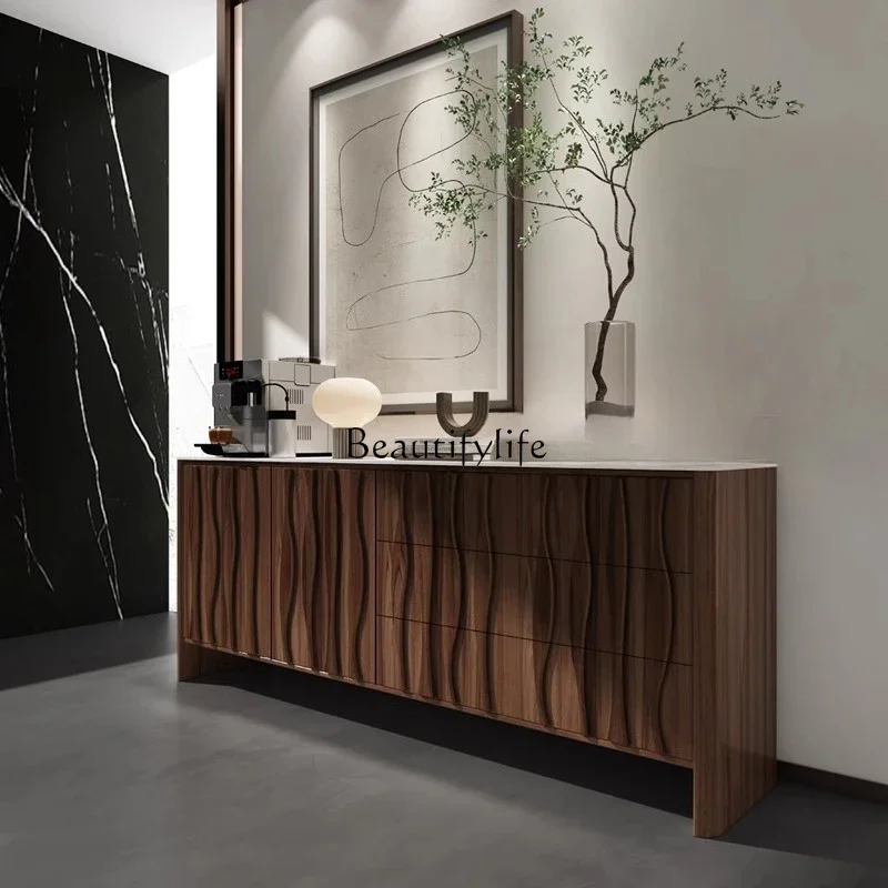 

jj LWabi Sandy Wind Solid Wood Side Cabinet North American Black Walnut Italian Art Porch Storage Shoe Cabinet