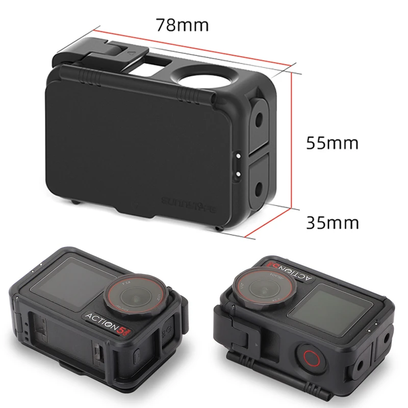 Pare-soleil Rabbit Jos pour DJI Action 5 Pro, étui anti-chute pliable, cadre Boder 6,000, accessoires de capot solaire, Action 4/3