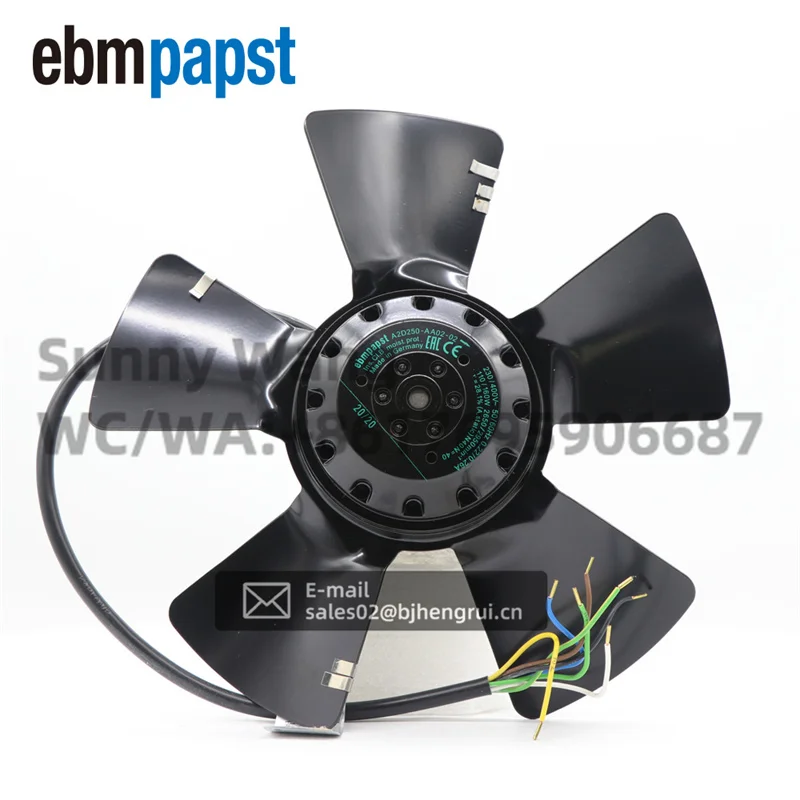 ebmpapst A2D250-AA02-02 400V AC 0.22A 160W 1845m3/h 2950RPM Axial Flow Cooling Fan for Siemens Motor Cabinet Inverter UPS