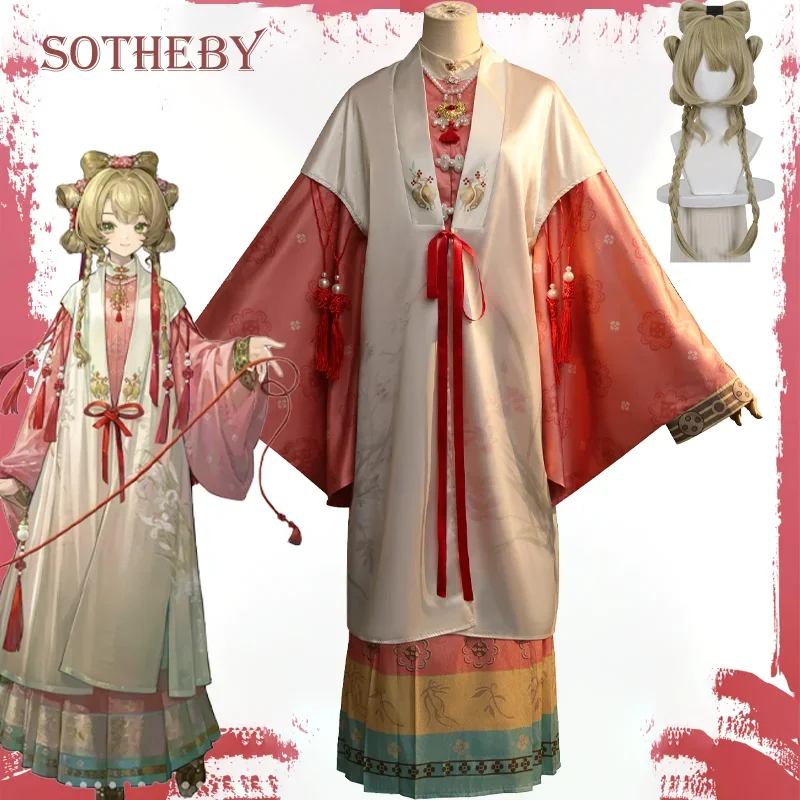 

CosplayGame Reverse 1999 Sotheby Cosplay Costume Chinese Style Outfits Hanfu Headwear Necklace Carnival Party Role Uniform Suit