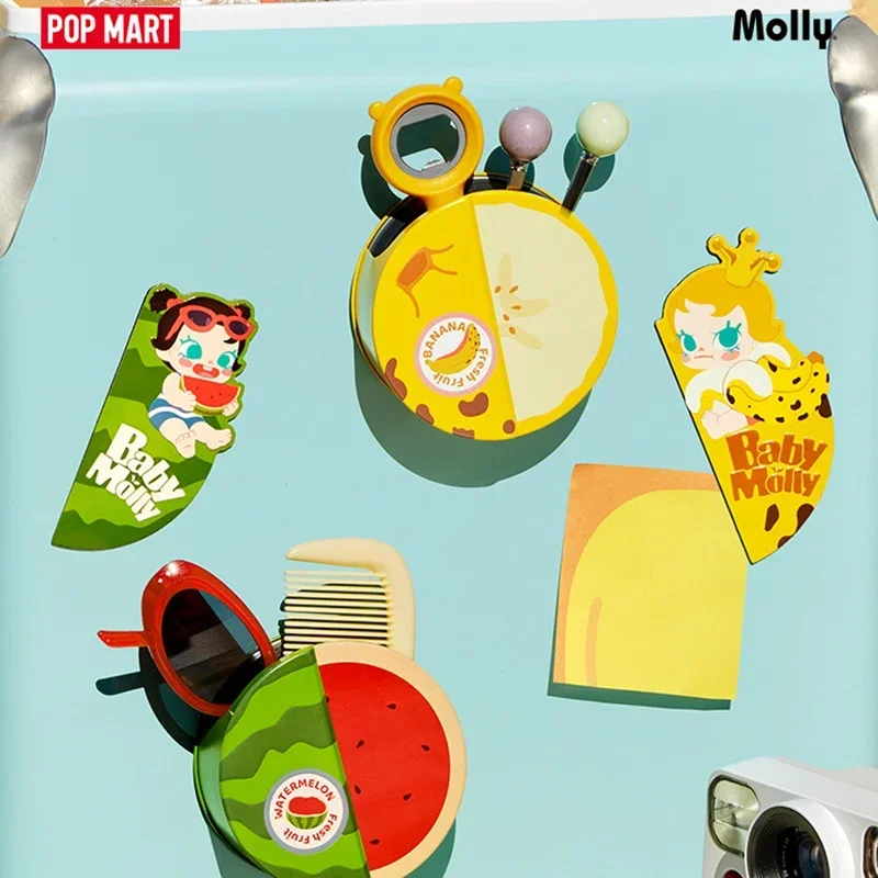POPMART طفل مولي الفاكهة الملونة المغناطيسي مشبك للغلق بإحكام مجموعة صناديق سلسلة صندوق أعمى تخمين حقيبة اللعب الأصلية دمية لطيف أنيمي
