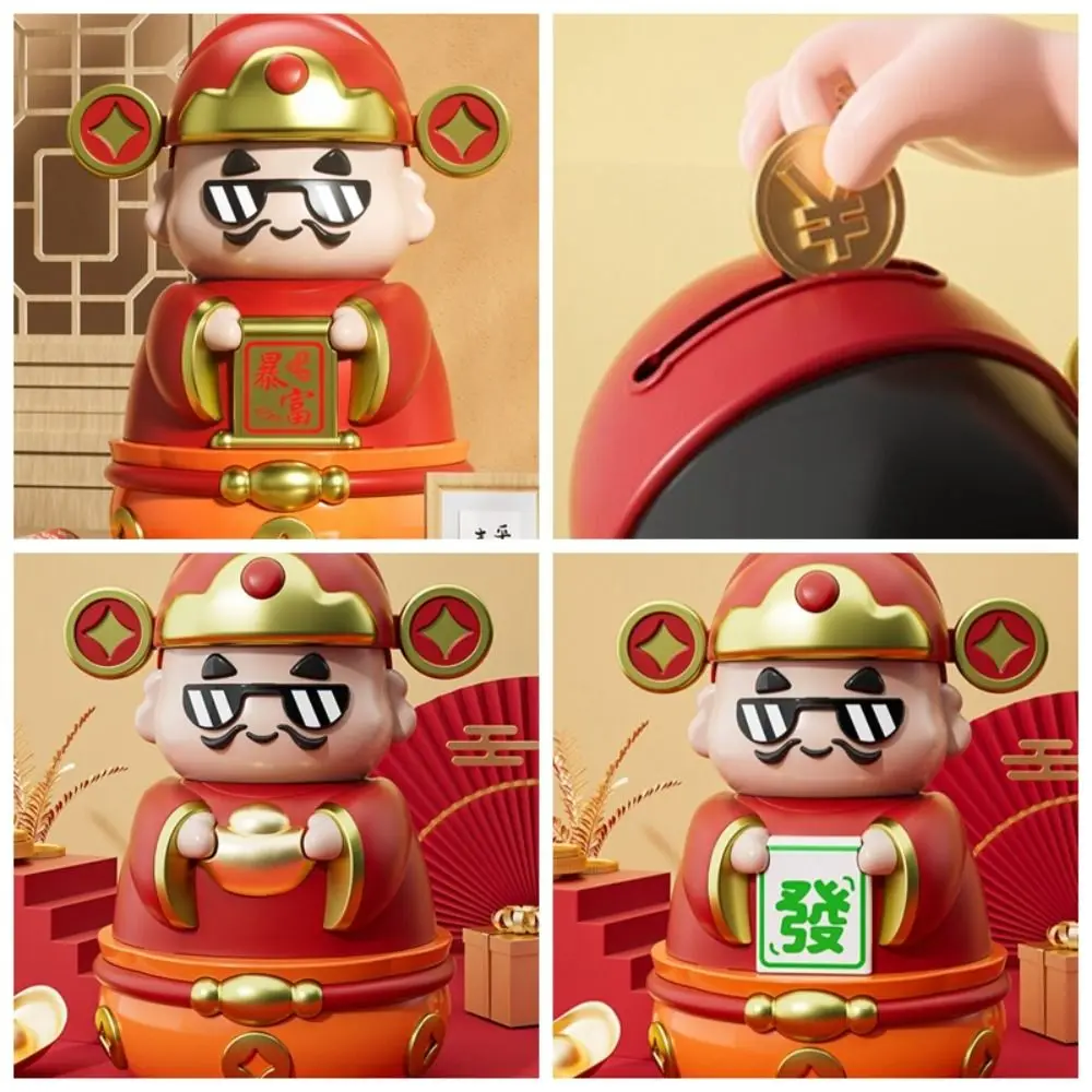 Réservoir d'épargne le dieu de la richesse tirelire décorative ouvrable dieu chinois ornements dessin animé bon symbolisme dessin animé tirelire