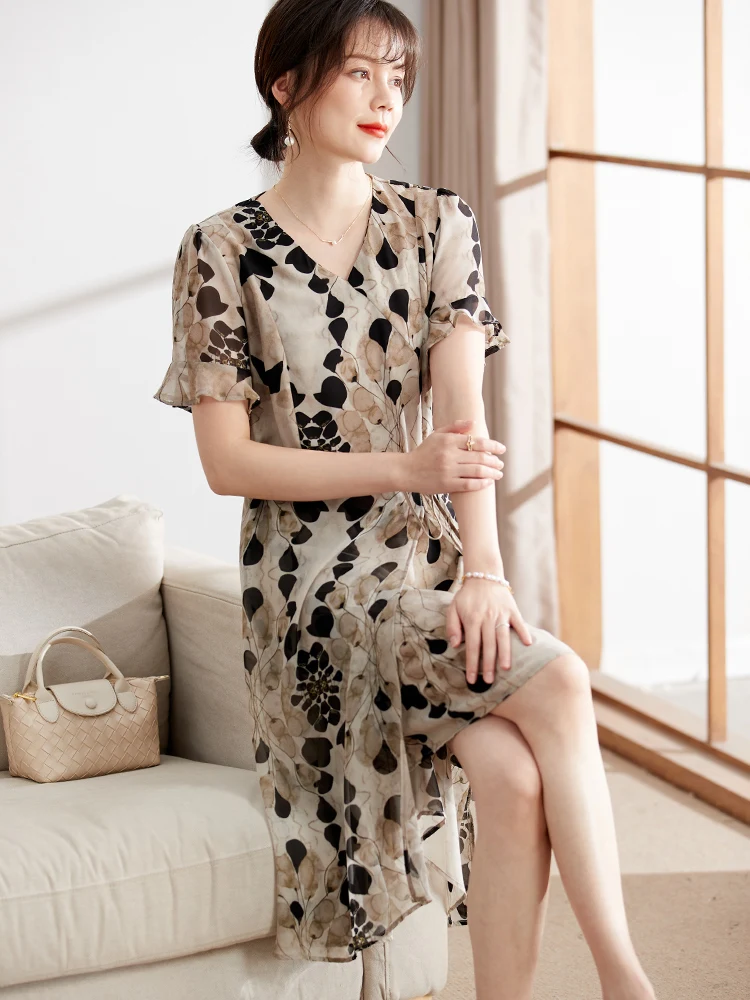 summer-faion-tie-waist-chiffon-ort-sve-dr-for-middle-aged-women-v-ne-midi-dr-loose-fit-ele-sensation