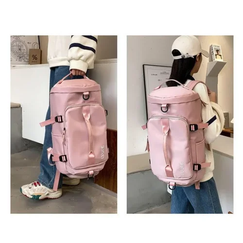 Imagen 2 del producto Bolsa de viaje de moda 2 en 1, bolsa de equipaje impermeable para principiantes, bolsa de gimnasio deportiva, mochila para mujer, mochila de mano Beg Bersalin