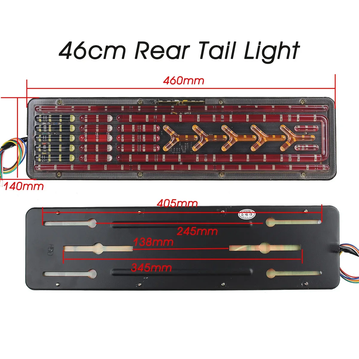 2PCS 24V Dynamic LED Car Truck Lamp Tail Light Turn Signal Rear Brake Lights Reverse Signal Lamp Trailer Lorry Bus Camper Carav