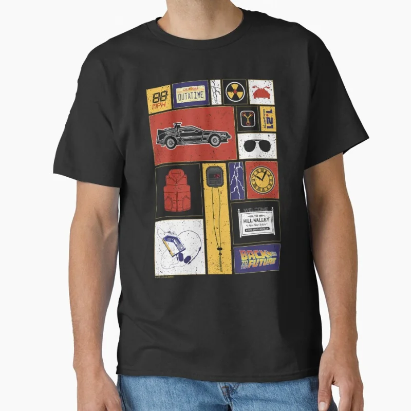 Mejor divertido coche película de carreras personaje de película Retro Delorean Doc marrón Regreso al futuro timemachine regalo camiseta camisetas de gran tamaño
