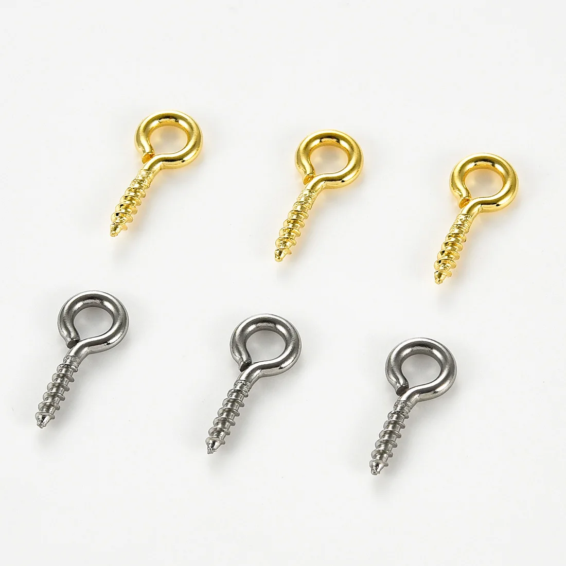 50/100Pcs Stainless Steel Small Screw Eye Pins Threaded Eyelets Screws For Pendants DIY Jewelry Bracelet Necklace Making Supply