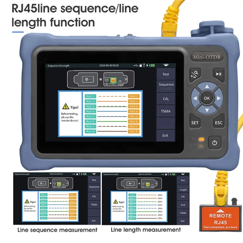 AUA800A OTDR Fiber Optic Tester AUA800U OTDR 100KM 1310/1550nm 24/22dB Optical Time Domain Reflectometer With VFL OLS OPM Event