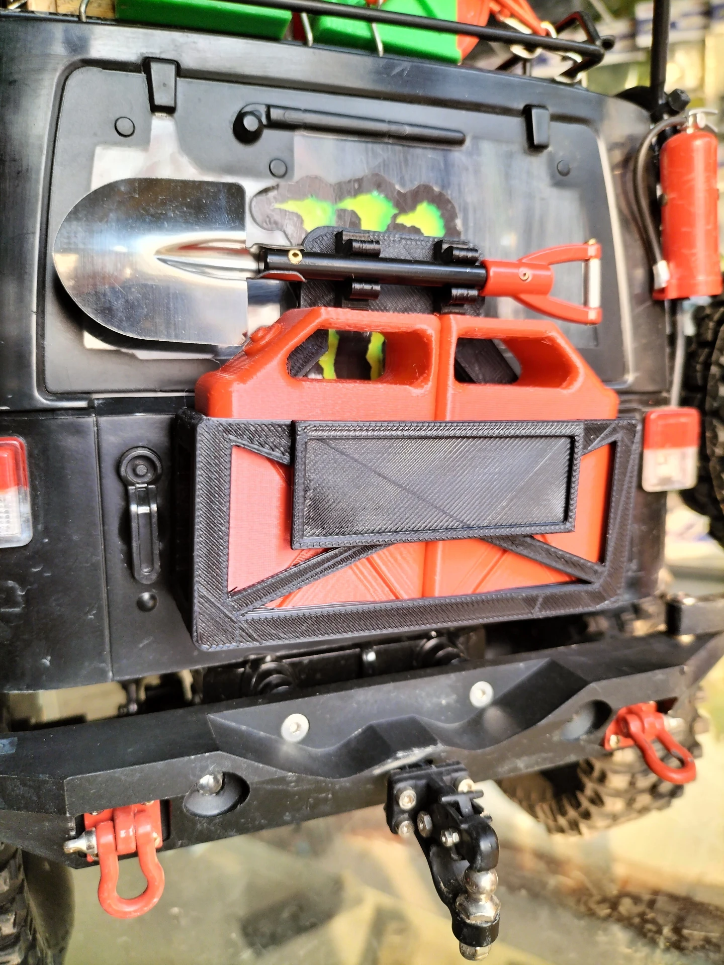 ชุดอุปกรณ์จำลองถังน้ำมันคู่สำหรับรถบังคับวิทยุขนาด 1/10 รุ่น Traxxas TRX4 Defender AXIAL SCX10 RC4WD D90 Wraith Jeep TF2 Capra