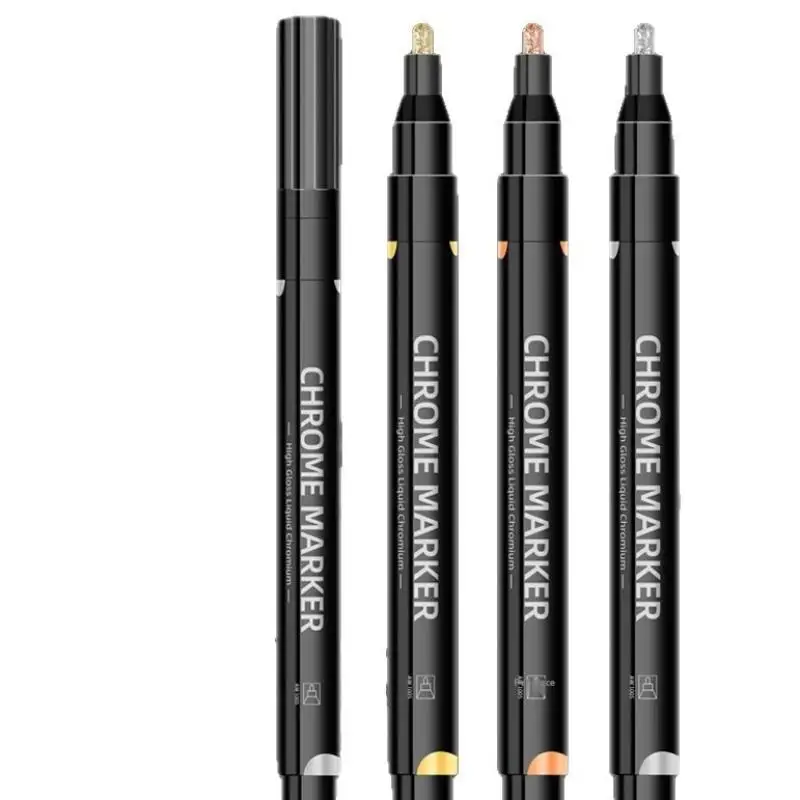 5 قطعة 2 مللي متر لتقوم بها بنفسك أقلام الطلاء العاكسة الكروم مرآة قلم تحديد دائم الذهب الفضة النحاس ماركر نموذج اللوحة بمناسبة