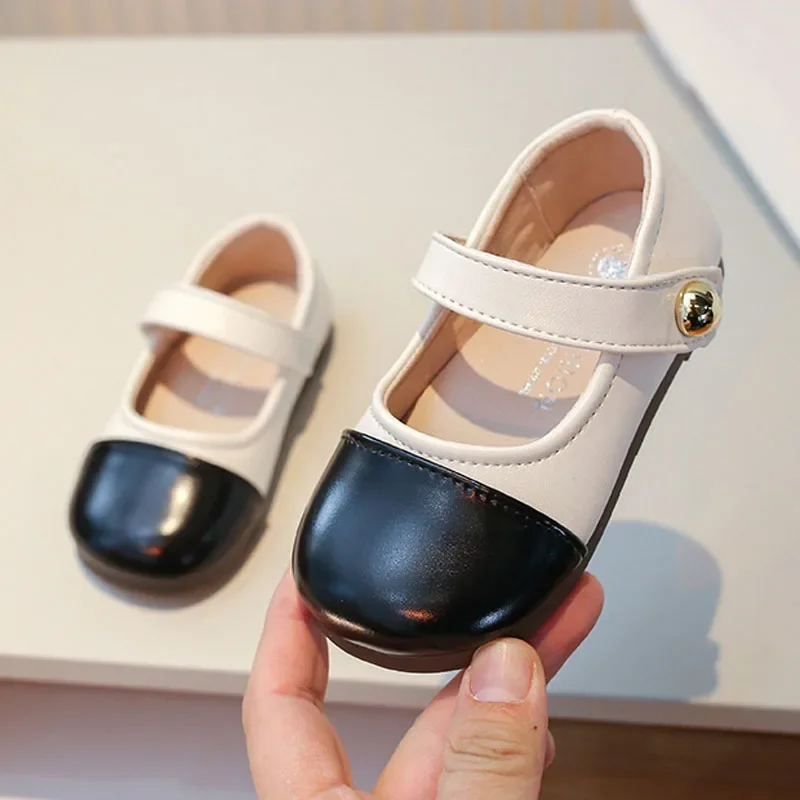 

Girls Princess Leather Shoes Round Toe Kids Flat Shoes Toddler Spring Summer Fashion Patchwork Children Shoes