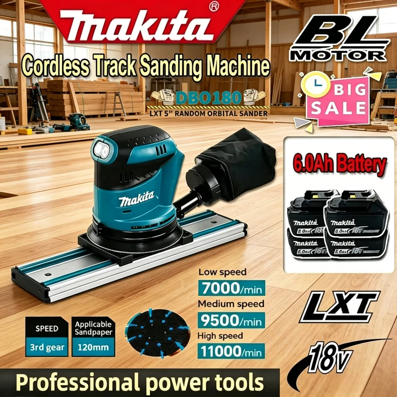 

Makita Woodworking Sanding Putty Polishing Bare Tool 18V Brushless Disc DBO180Z Rechargeable Random Orbital Sander