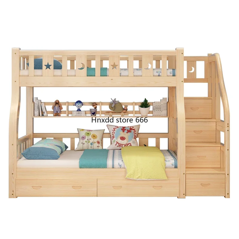 Double bunk child adult high and low bed