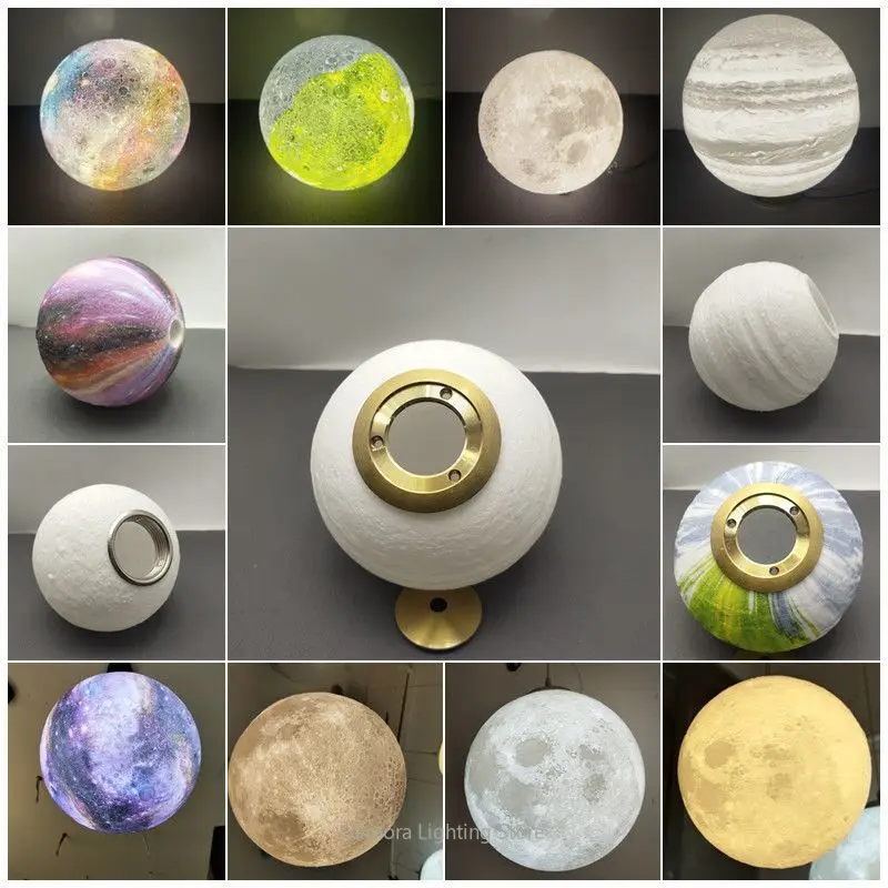 3D Relief Printed Moon Jupiter Globe Lampshade for Pendant Table Floor Lamp, Planet Cover for DIY Lighting