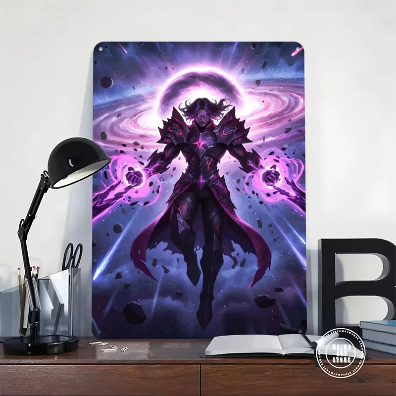 Dark Mage in Cosmic Battle Metal Poster Custom Wall Art Retro Vintage Tinplate Signs for Man Cave Gaming Decoration Room House