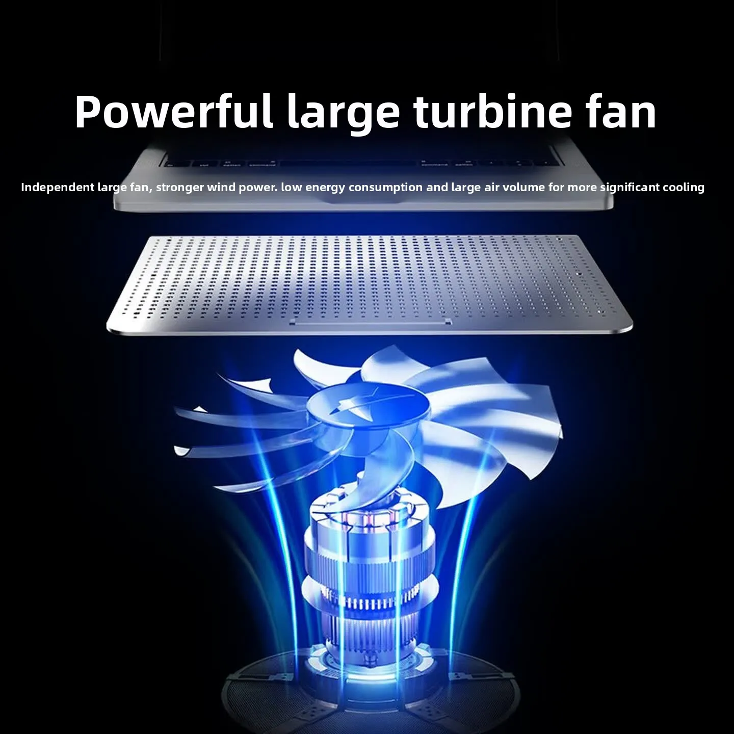 Laptop Cooling Stand with Adjustable Fan Speed Dual USB Ports and Quiet Airflow Notebook Riser for Everyday Gaming or Office Use