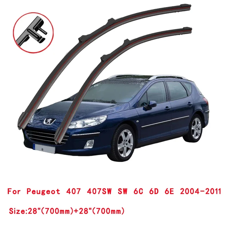

For Peugeot 407 407SW SW Coupe Sedan Estate 6C 6D 6E 2004-2011 Car Windshield Wiper Blade Front Windscreen Windshield Brushes