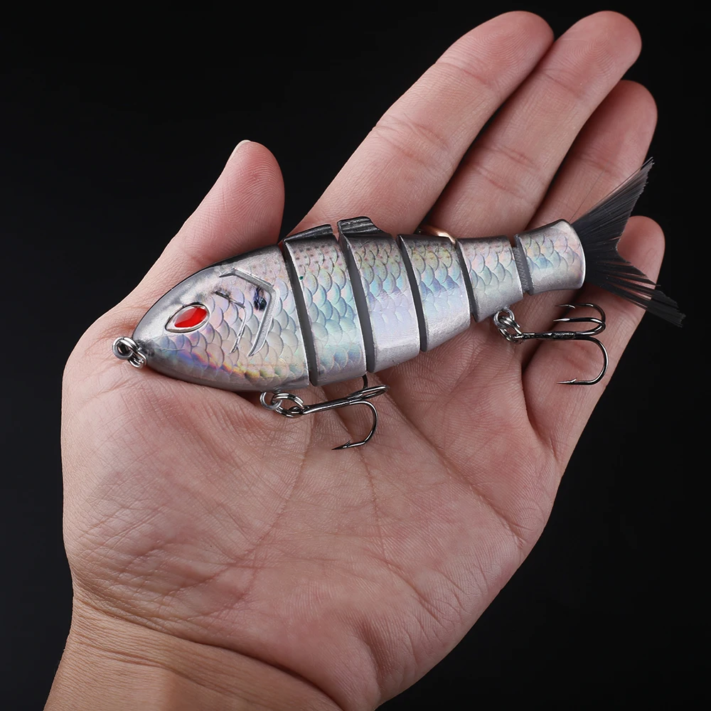 Chan's Huang 3PCS / LOT 10CM 16G Jointed Swimbait Segment Shad Fishing Lures Artificial Minnow Bait Wobblers With Bristle Tail