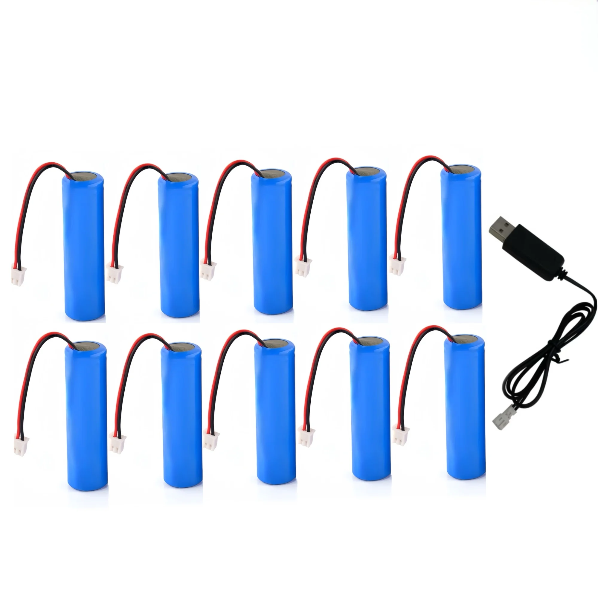 10PCS 18650 Rechargeable Lithium Battery 3.7V 3500mAh with SM/PH2.0/XH2.54/JST Plug for DIY electric skateboard Camping lantern