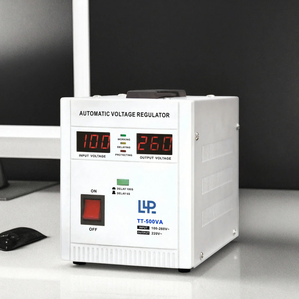 KEBO AVR TTB 500VA Automatic Voltage Regulator Relay Type Single Phase AC Stabilizer Overvoltage Overcurrent Protection Desktop