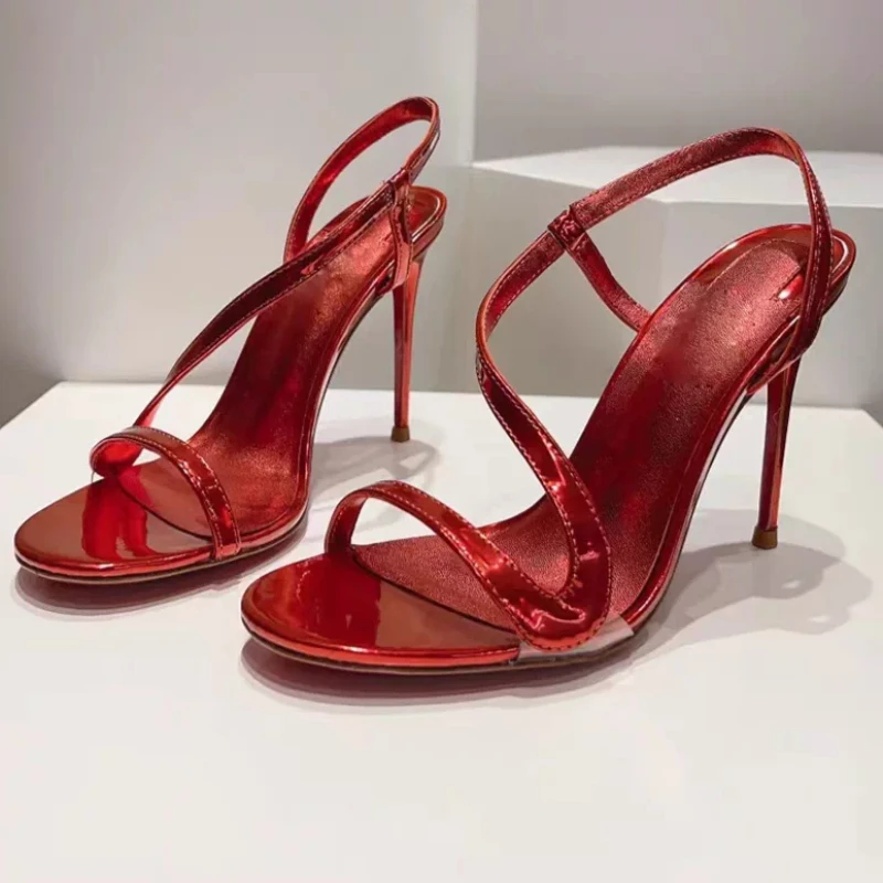 

Yuejinlong 2026 Summer New Rhinestone Single Strap Sandals Women Sexy Stiletto High Heels Elegant Party Ladies Dress Shoes