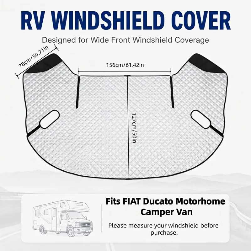 Motorhome External Windscreen Cover Thermal Sunshade Wrap Snow Frost for Fiat Ducato Peugeot Boxer Citroen Relay Windshield