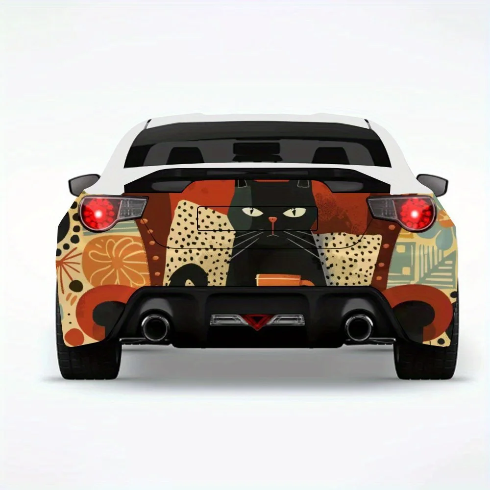 

Автомобильная наклейка «Черный кот на стул», виниловая наклейка на заднюю часть автомобиля, водонепроницаемые самоклеящиеся виниловые наклейки для хвоста и бампера автомобиля, декор