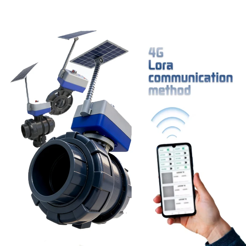 Solar-powered Electric Valve 4G Wifi Lora Intelligent Wireless Control Agricultural Irrigation Ball Valve butterfly Valve