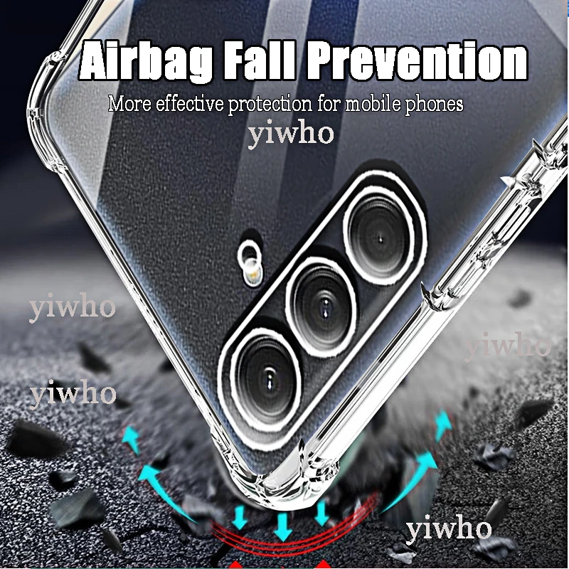 Transparent Phone Case for Samsung Galaxy M55 M15 5G M54 M34 M14 M05 Back Cover Protective Camera Lens Soft Tpu Shell