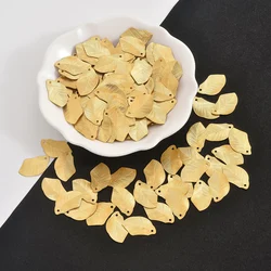 30pcs original brass single hole striped leaves, used for DIY making fashionable and charming earrings, necklaces, pendants