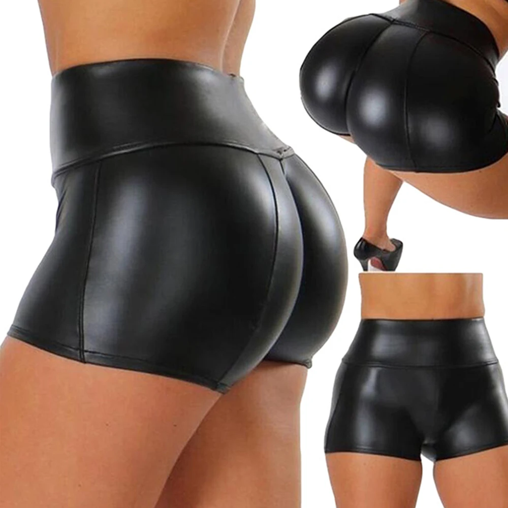 Clubwear Shorts Shorts Nightclub Home Woman Hot Pants Ladies Black Booty Shorts Fashion Faux Leather Gym Bottoms