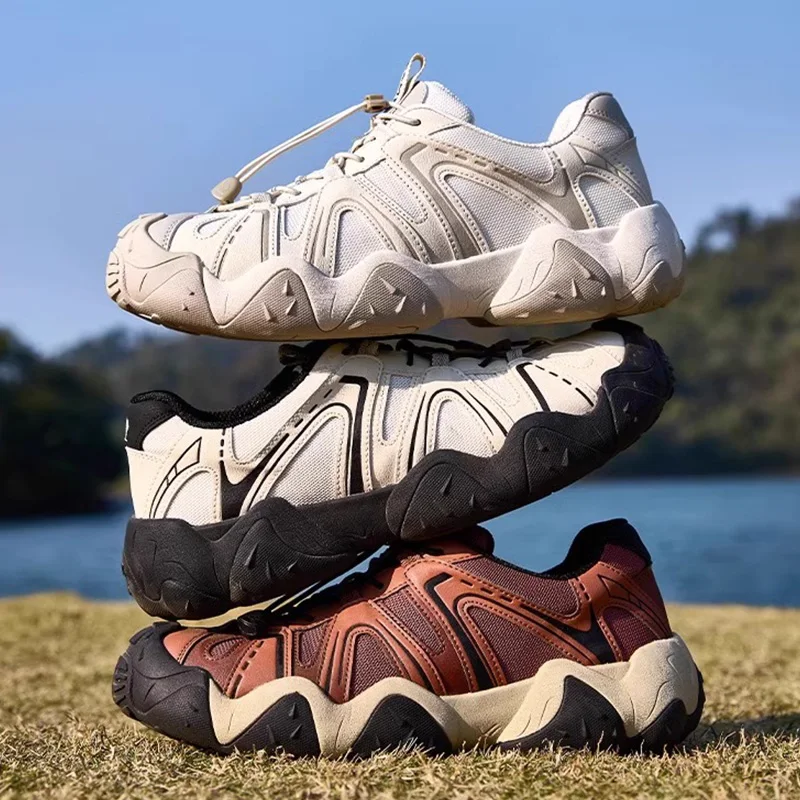 GOLDEN CAMEL Men's Sports Shoes Outdoor Hiking Shoes Trekking Casual Ugly Cute Daddy Shoes for Men Cusioning Mountaineering