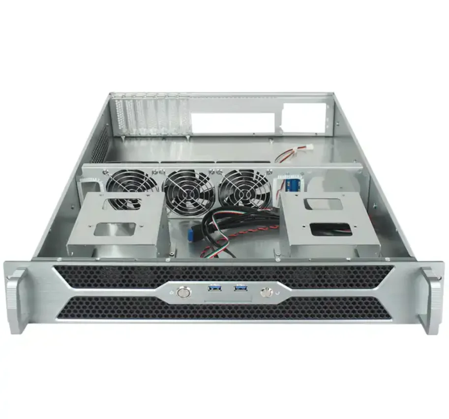 IPC 2U 550mm Rackmount Server Case with USB 3.0 Industry ATX PC Computer 2U Server Chassis Stock with Fan