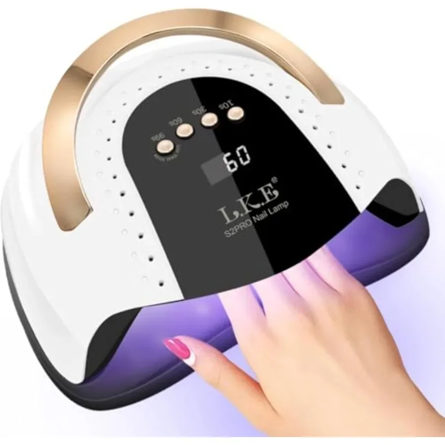 

268W UV LED Nail Lamp Nail Dryer for Gel Polish 4 Timers UV Nail Lamp Professional Nail Light 57Pcs Lamp Beads and Automatic Se