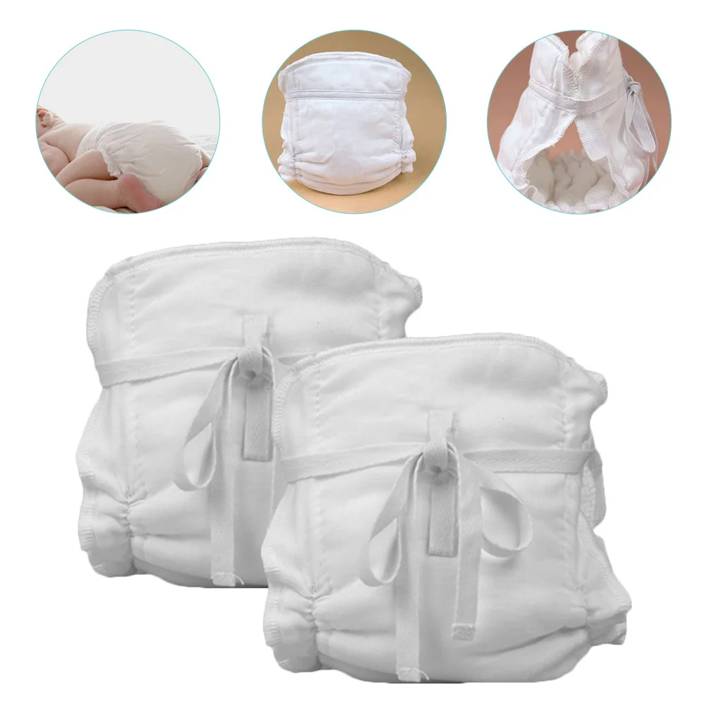 

2Pcs Baby Diaper Pant Cotton Washable Reusable Newborn Infant Toddler Training Leakproof Diapers Baby Essentials