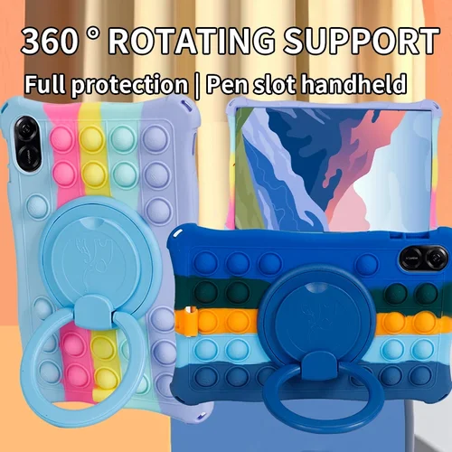 Imagen 2 del producto Funda de silicona suave con burbujas para Huawei Honor Pad X9 11,5 X8 PRO 11,5 2023 ELN-W09/L09, funda con soporte para tableta con correa para el hombro