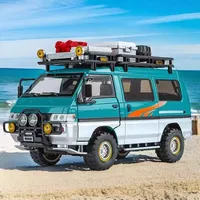 1:24 Mitsubishi‌ Delica Models Toys Cars with Light Sound Camping Off-road Vehicles Pull Back Miniature SUV Kids Birthday Gifts