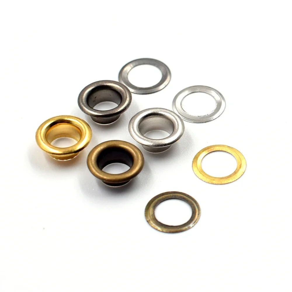 1000sets Eyelets Inner Diameter 5mm Brass Eyelets with Washer DIY Handmade Craft Sewing Clothing Belt Bulk Accessories