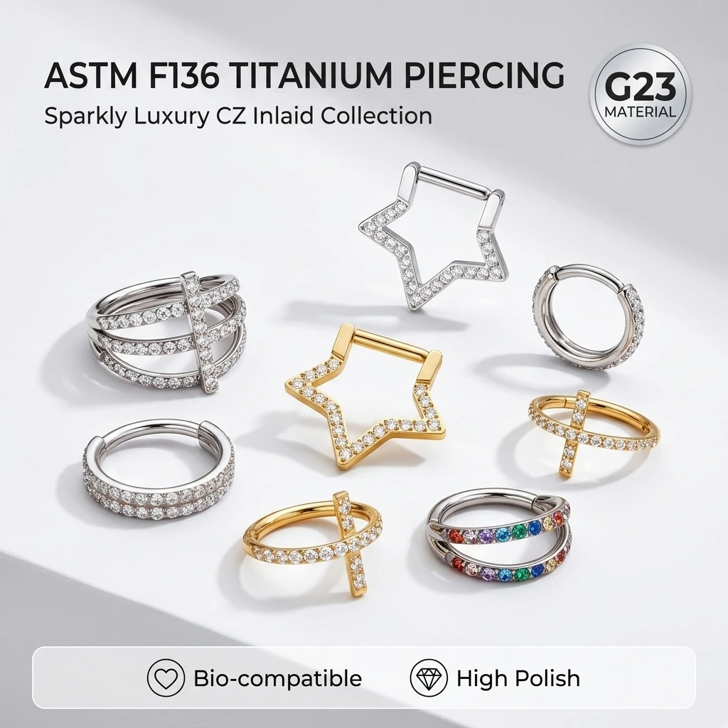 Tiny Minimalist ASTM F136 Titanium Piercing Hinged Segment Earring Nose Jewelry Septum Piercing Helix Piercing Jewelry Wholesale