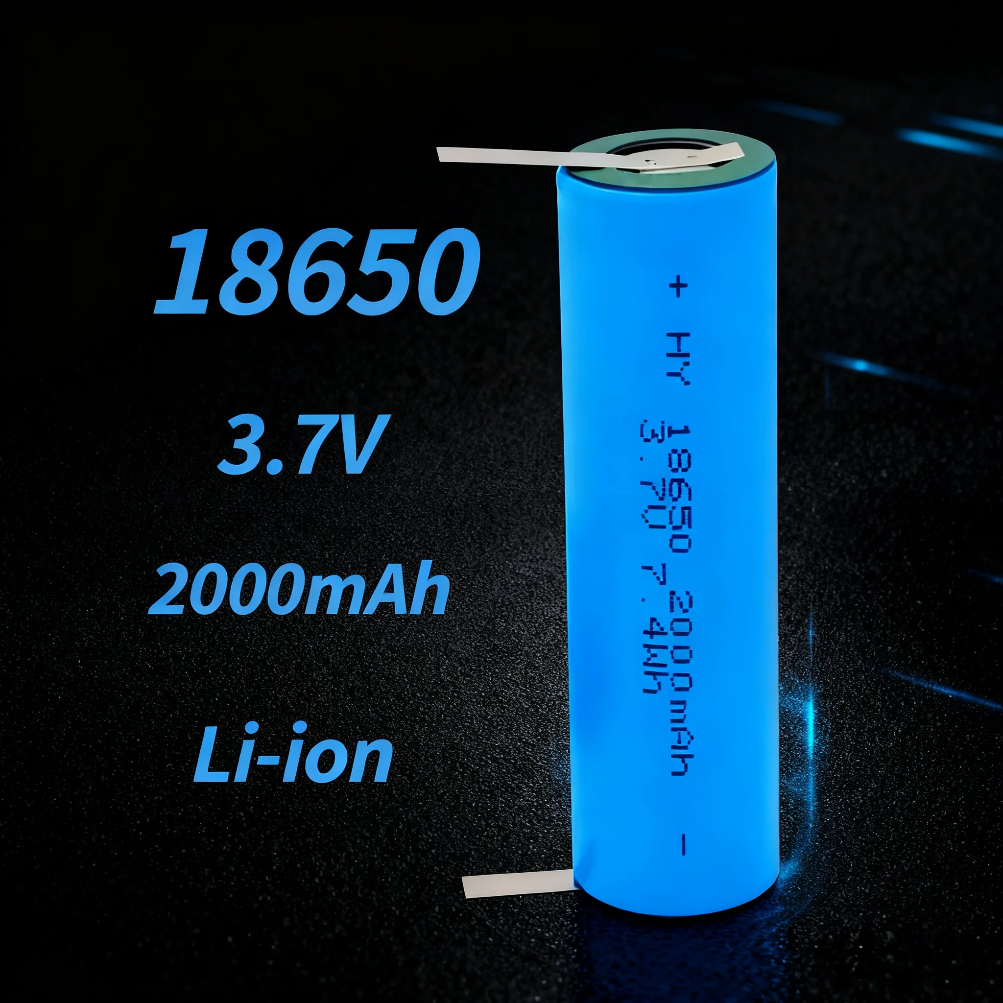 18650 Rechargeable Battery 3.7V 2000mAh 18650 Lithium Battery with Solder Tabs for Vape Flashlight Projetor Radio Speaker Toy