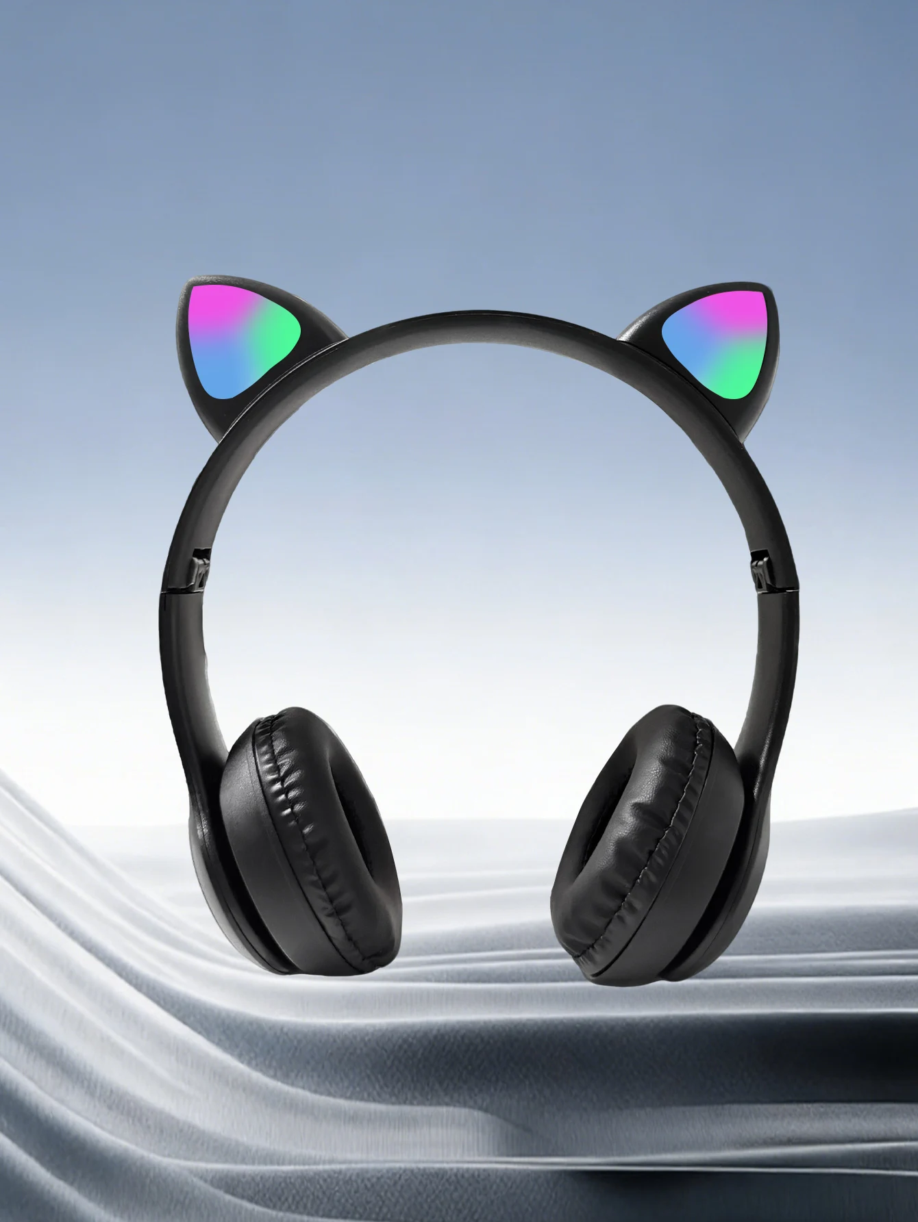 Cat-Ear Light-Emitting Bluetooth Headphones, Long Battery Life, Wireless and Wired Modes, Over-Ear Headphones