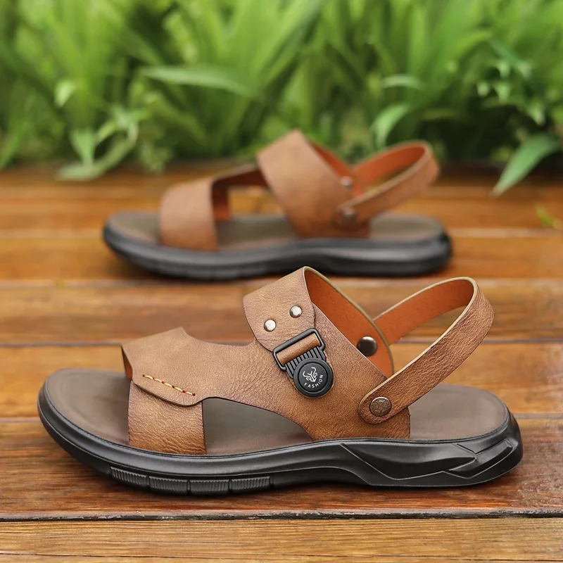 

Men Summer Breathable Casual Slides Beach Sandals Soft Sole Non Slip Lightweight Outdoor Daily Home Shoes