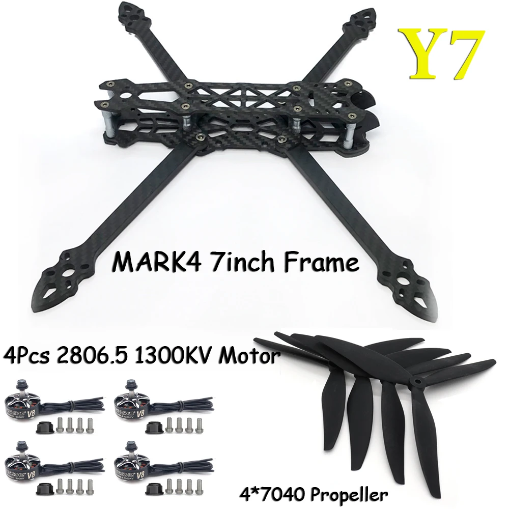 MARK4 7 inch 295 mm framekit 2806.5 1300KV borstelloze motor F405 FC 60A ESC 7040 propeller 2,5 W VTX-camera voor 7 inch FPV RC Drone